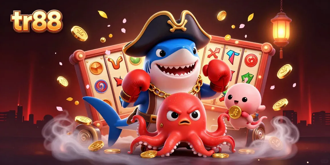 Engage in thrilling action at tr88 with vivid slot reels, pirate characters, and gold coins galore.